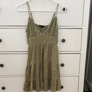 Ambiance Olive Floral Mini Dress